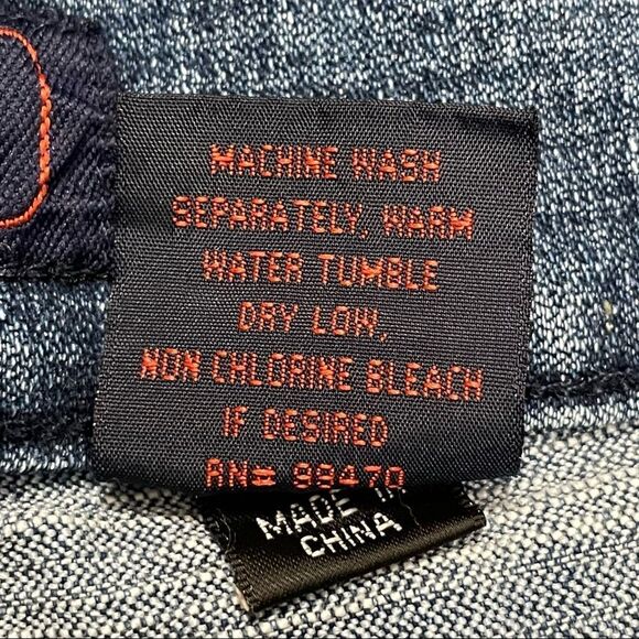 Crest Mid-rise Jeans Blue With Red Stitching Factory Whiskering and Fading 11/12 - Picture 7 of 10